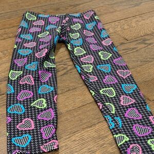 Carter's Black Leggings with Pink Blue Green Purple Heart Print